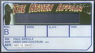 2009 The Hessen Affair Set Used Film Slate Belgian Thriller Billy Zane Movie