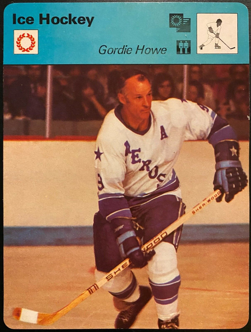 1977 NHL Hockey Editions Rencontre Lausanne Card Houston Aeros Gordie Howe
