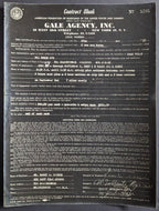 Vintage Three D's 1957 Contract Copy Rock Band