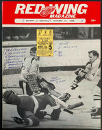 1968 Detroit Olympia Hockey Program + Game Ticket Red Wings vs Boston Bruins