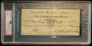 1943 MLB Baseball HOFer Signed Check Walter Johnson Autographed Cheque PSA 9
