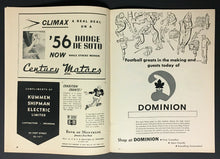Load image into Gallery viewer, 1956 CFL Football Program Winnipeg Blue Bombers vs British Columbia Lions VTG

