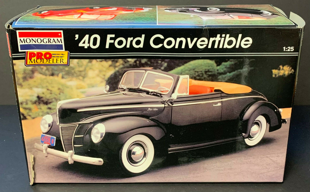Monogram Pro Modeler 1940 Ford Convertible Scale 1:25 Model Car Kit Vi ...