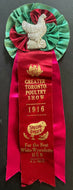 1916 Greater Toronto Poultry Show Ribbon + Pinback Best Wyandotte Hen In Show