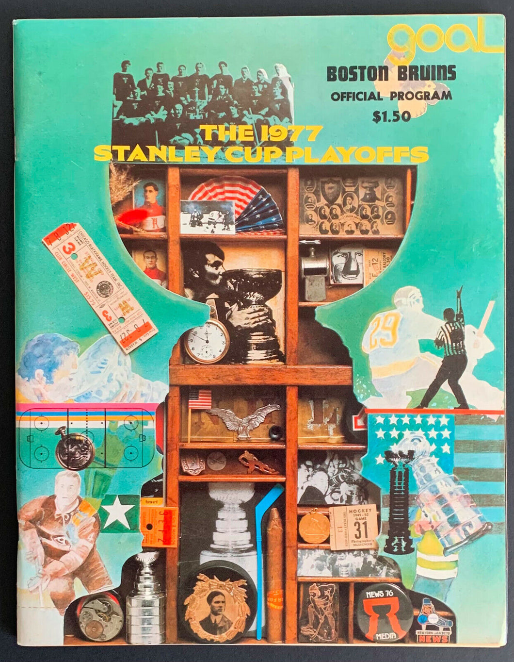 1977 Boston Garden NHL Playoff Program Game 2 Quarter Finals Bruins vs LA KIngs