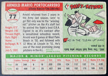 Load image into Gallery viewer, 1955 Topps Baseball #77 Arnold Portocarrero Kansas City Athletics MLB Card
