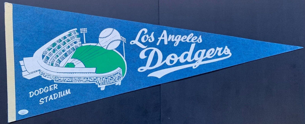 Los Angeles Dodgers Sandy Koufax Signed Pennant Dodger Stadium Vintage MLB JSA