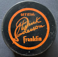 1970s NHL Hockey Derek Sanderson Franklin Promo Puck Boston Bruins Vintage