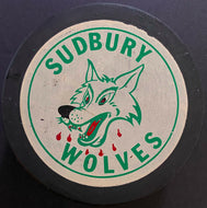 1972 Sudbury Wolves OHA Major Jr. A Game Puck Vintage Hockey Used CMJHL