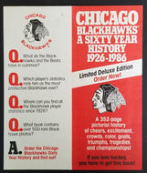 1986 NHL Hockey Chicago Blackhawks 60th Anniversary Book Order Form Pro Sports