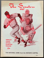 1967 DC Stadium Washington Senators Baseball Program vs Minnesota Twins MLB