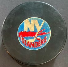 Load image into Gallery viewer, New York Islanders Vintage Converse Art Ross NHL Hockey Puck Used 1972-1977
