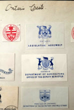 Load image into Gallery viewer, 1930s Sheet Ontario Government Shields/Crests/Coats of Arms VTG
