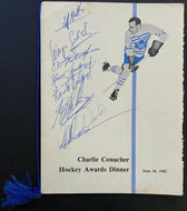 1982 NHL Charlie Conacher Hockey Awards Multi Signed Dinner Program Autographed
