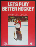 1973 McDonald's Promotion Program Let's Play Better Hockey With Ken Dryden Book
