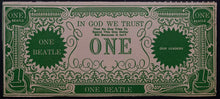 Load image into Gallery viewer, 1964 Ringo Starr United States Of Beatlemania $1 Bill Beatles Novelty Fab 4
