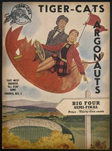 Load image into Gallery viewer, 1955 CFL Eastern Semi-FInal Program Hamilton Tiger Cats Toronto Argonauts

