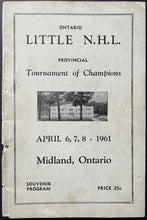 Load image into Gallery viewer, 1961 Little NHL Minor Hockey Tournament Program Bobby Orr Parry Sound Vintage
