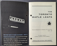 Load image into Gallery viewer, 1961/62 Toronto Maple Leafs Information Book NHL Hockey Media Guide Stanley Cup
