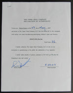 2007 Bernie Parent Signed Upper Deck Contract For Autographed Cards LOA-Beckett