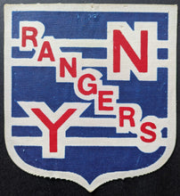 Load image into Gallery viewer, Circa 1950's New York Rangers Patch/Crest NHL Hockey Vintage Original Six
