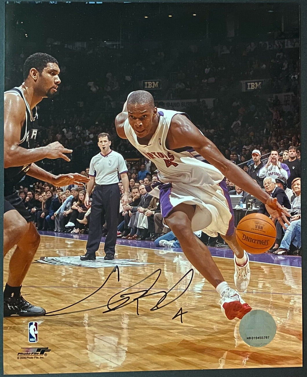 Chris Bosh Toronto Raptors Drive Photo Autographed / Signed NBA Basketball