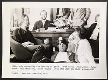 Load image into Gallery viewer, 1968 The Beatles Photo Announcing Opening of Apple Records Lennon McCartney Vtg
