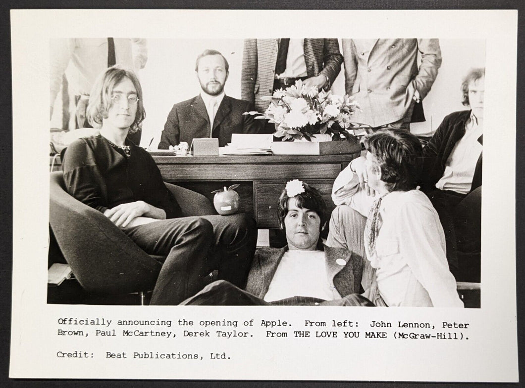 1968 The Beatles Photo Announcing Opening of Apple Records Lennon McCartney Vtg