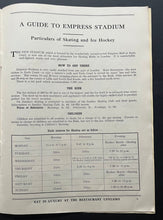 Load image into Gallery viewer, 1936 Empress Stadium Hockey Program Earls Court Rangers vs Wembley Canadians
