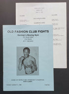 1986 Gorman`s Gym Old Fashion Club Fights Program Boxing Don Curry Vintage Rare