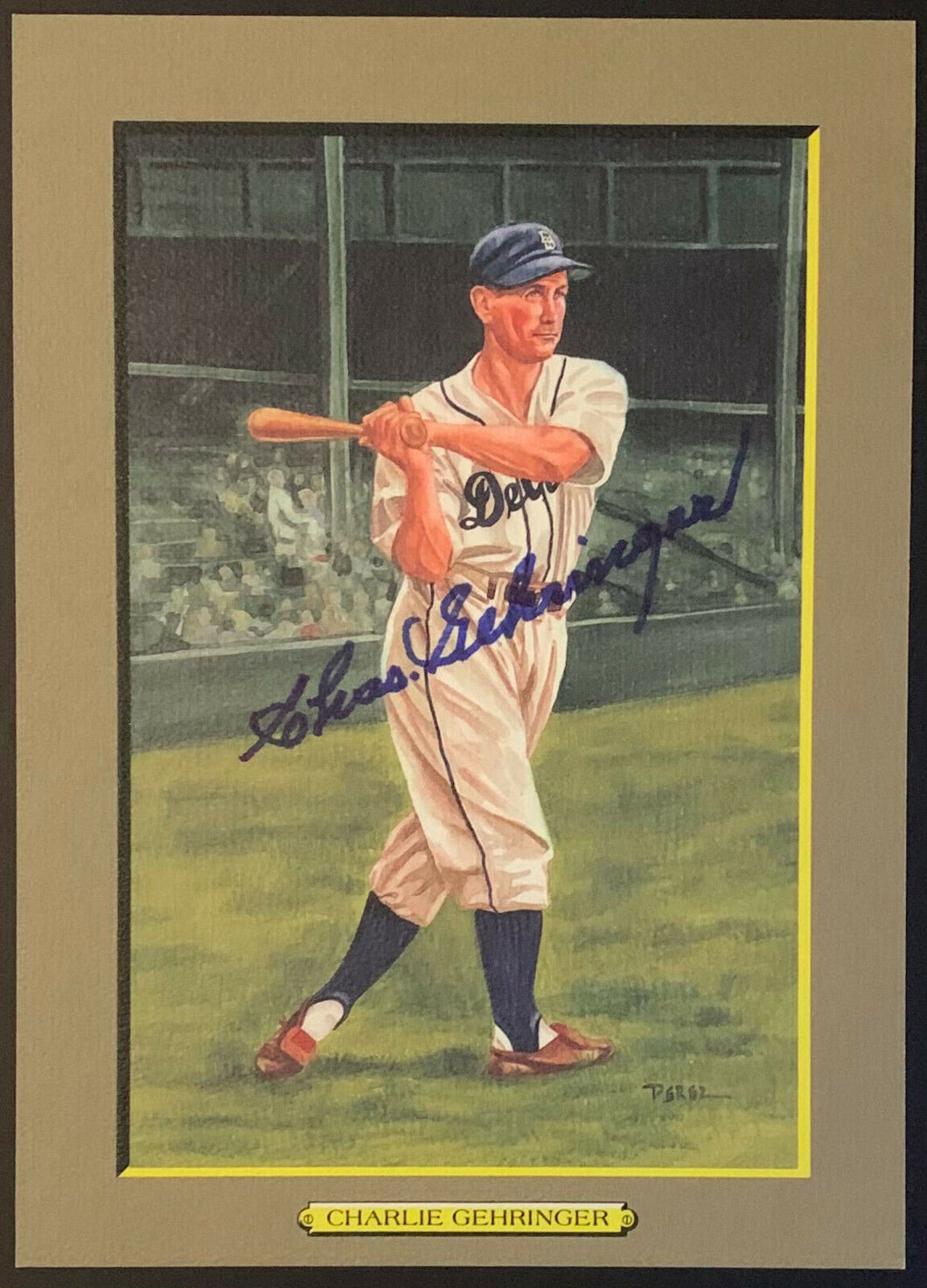 Charlie Gehringer Detroit Tigers Autographed Perez Steele Photo Signed MLB