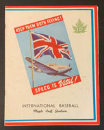 1943 Maple Leaf Stadium International League Baseball Program Leafs vs Newark