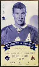 Load image into Gallery viewer, 1998 NHL Hockey Final MLG Season Toronto Maple Leafs Vtg Ticket Bob Pulford HOF
