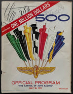 1974 Indy 500 Racing Program Signed Johnny Rutherford AJ Foyt Autographed Vtg