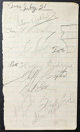 1954 NHL Player Autographed x9 Sheet Signed Page Celebrity Baseball Game LOA JSA
