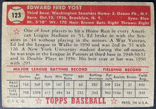 Load image into Gallery viewer, 1952 Topps Baseball #123 Eddie Yost MLB Card Vintage Washington Senators
