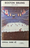 1971-72 Boston Bruins NHL Hockey Media Guide Vintage Sports Publication