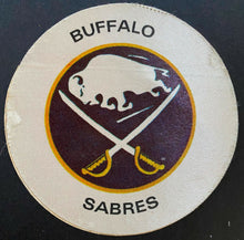 Load image into Gallery viewer, 1971-72 Buffalo Sabres Decal NHL Hockey Team Satin Crest Becker Stores Issued
