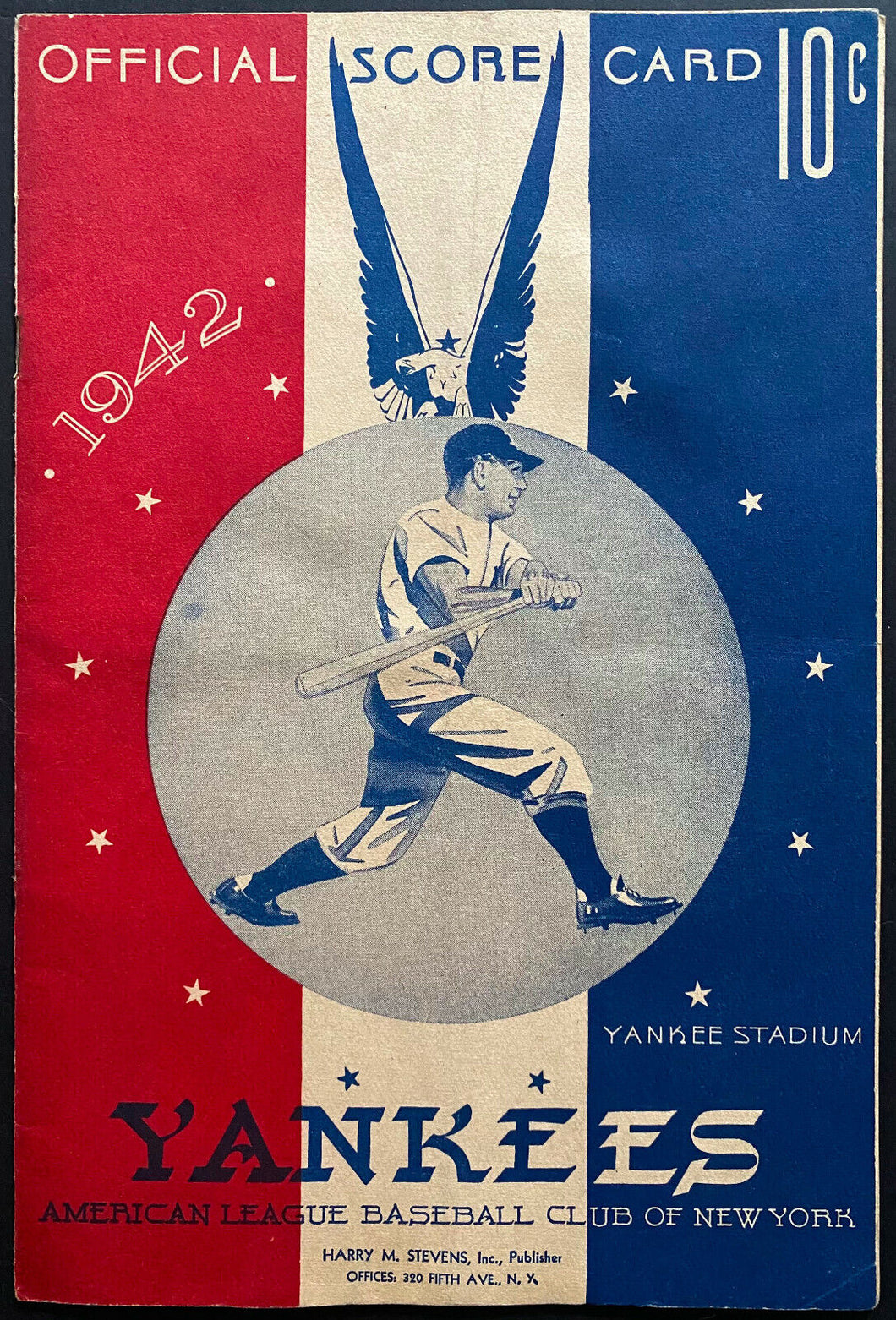 1942 New York Yankees MLB Baseball Program vs Philadelphia Athletics DiMaggio