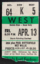 Load image into Gallery viewer, 1973 MLG Beck Bogart Appice With Paul Butterfield Blues Band Concert Ticket VTG
