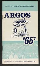 Load image into Gallery viewer, 1965 CFL Football Toronto Argonauts Press Book Photo Yearbook Media Guide Vtg
