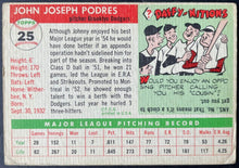 Load image into Gallery viewer, 1955 Topps Baseball #25 Johnny Podres Brooklyn Dodgers Vintage MLB Card
