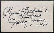 Chuck Bednarik AFL American Football League Player Autographed Index Card