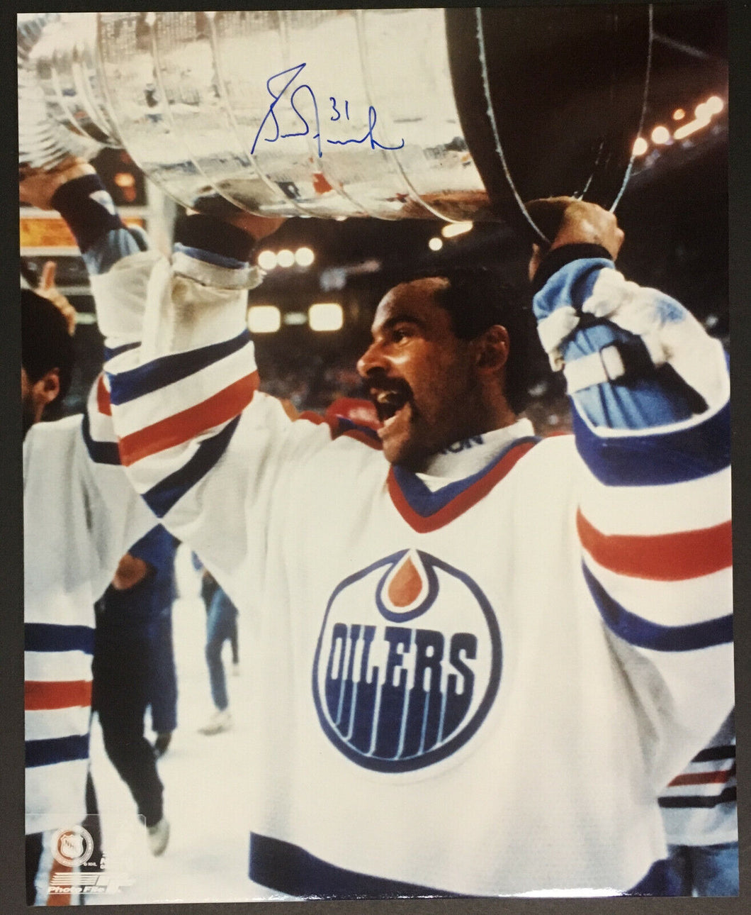 Grant Fuhr Signed NHL Hockey Photo Edmonton Oilers Autographed Stanley Cup 8x10