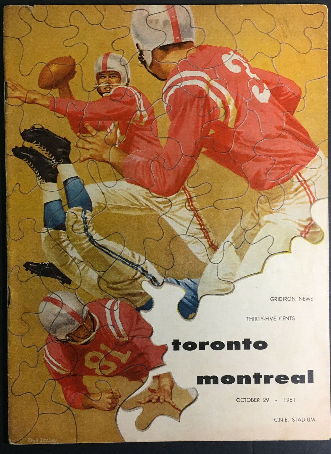 1961 CFL Football Program Toronto Argonauts Montreal Alouettes Vintage Canada