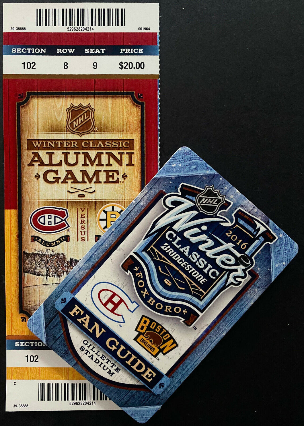 2015 NHL Hockey Winter Classic Unused Game Ticket + Fan Guide Bruins Canadiens