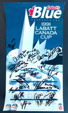 Load image into Gallery viewer, 1991 Labatt Canada Cup Hockey Team Signed Poster Finland Canada x20 Autos
