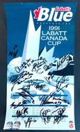 1991 Labatt Canada Cup Hockey Team Signed Poster Finland Canada x20 Autos