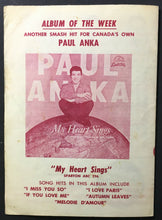 Load image into Gallery viewer, 1959 CKEY Radio Survey Chart Toronto Ontario Paul Anka Bobby Darin Fabulous 40
