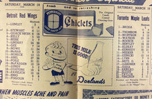 Load image into Gallery viewer, 1949 NHL Hockey Program Toronto Maple Leaf Sports Magazine Vs Detroit Red Wings
